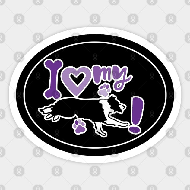 I Love My Border Collie Sticker by PB&J Designs